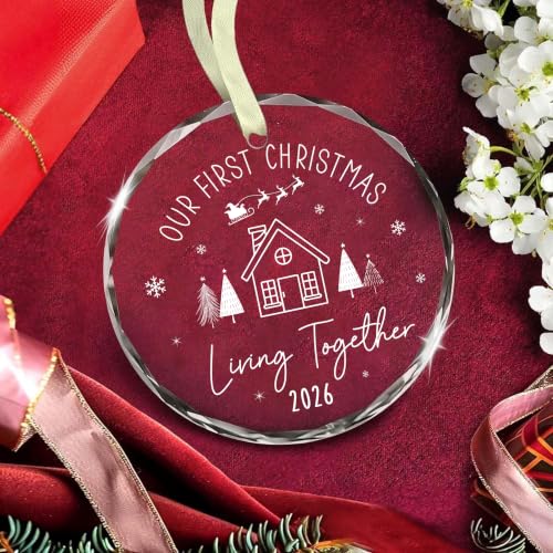 Our First Christmas Living Together Glass Ornament - Chris2026