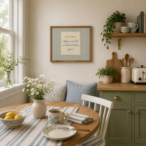 Funny Kitchen Wall Art - Chef Was Cute Would Eat Here Again 12x16in Framed Print