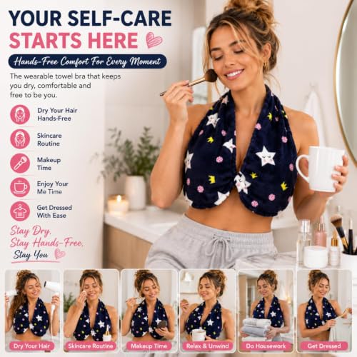 Adjustable Hands-Free Pink Towel Sling for Women C-DD Variation