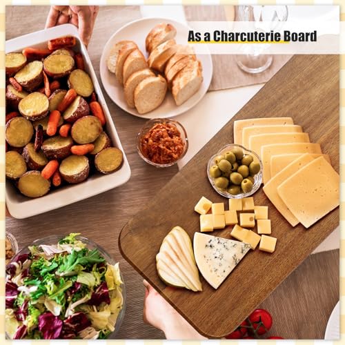 Acacia Wood Cutting Boards Set - 12 Pieces 17x6 Inches with Handle