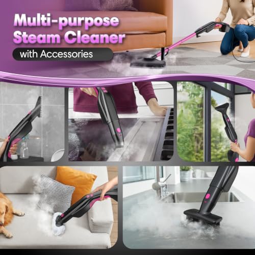 High Temp Steam Mop Cleaner with 18 Attachments for Deep Floor & Surface Cleaning