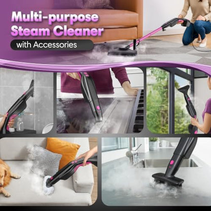 High Temp Steam Mop Cleaner with 18 Attachments for Deep Floor & Surface Cleaning