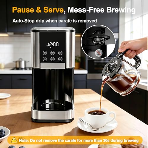 13.19 Inch Programmable 10-Cup Coffee Maker with Strong Brew & Keep Warm