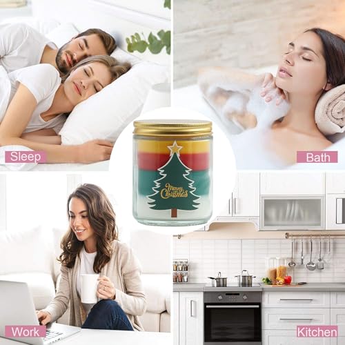 Christmas Candles - Christmas Gift for Women, Aromatherapy Scented Candle, Natural Soy Wax Vanilla 7oz - Christmas Vanilla