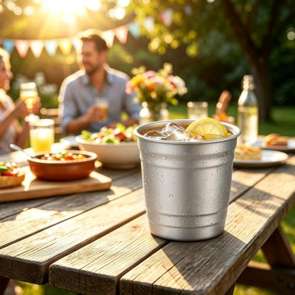 50pcs 9 oz Aluminum Disposable Reusable Cups for Parties and Events - Silver