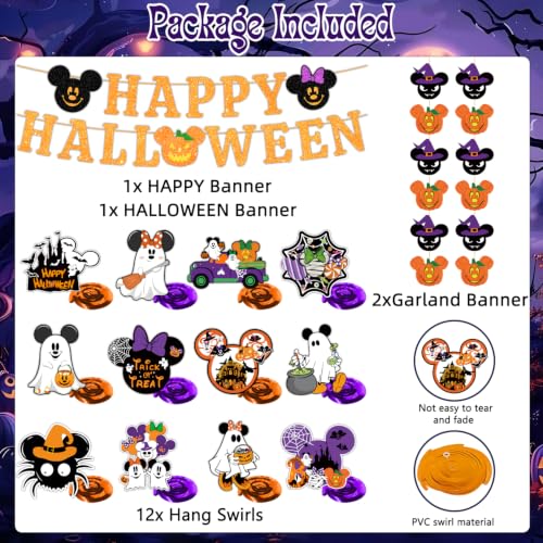 Halloween Banner Set with Glitter Letters and Spooky Decorations