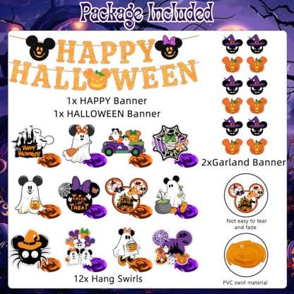 Halloween Banner Set with Glitter Letters and Spooky Decorations
