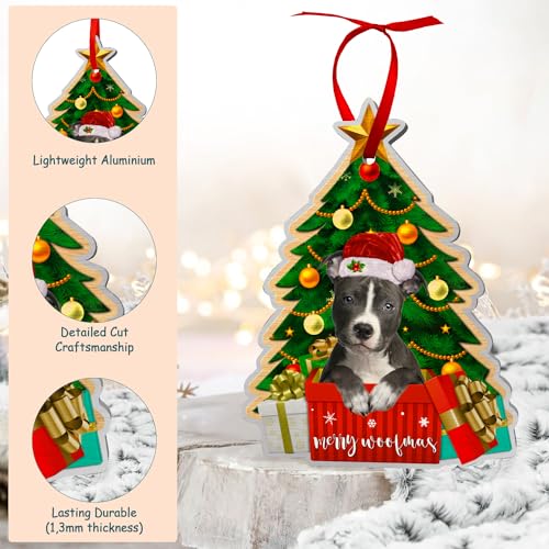 Pitbull Dog Ornament Christmas Tree Decoration Gray - Pet Lover Gift