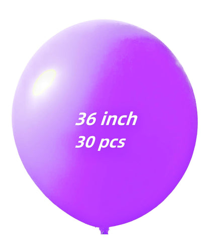 30 Pack Purple Balloons 36 inch Purple Latex Big Balloons for Party Decorations and Events