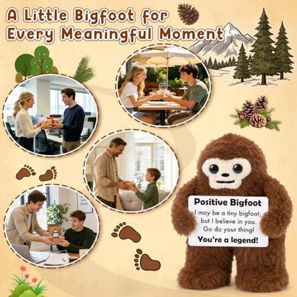 Positive Bigfoot Crochet Gift for Men - Birthday Encouragement Keepsake - Handmade Support Decor