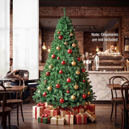 Green 7 Ft Artificial Christmas Tree - Lush Full Unlit Holiday Xmas Tree