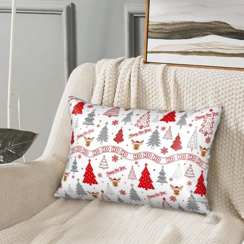 Queen Satin Pillowcase for Hair and Skin with Hidden Zipper - Christmas & New Year Variation
