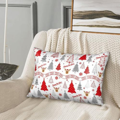 Queen Satin Pillowcase for Hair and Skin with Hidden Zipper - Christmas & New Year Variation