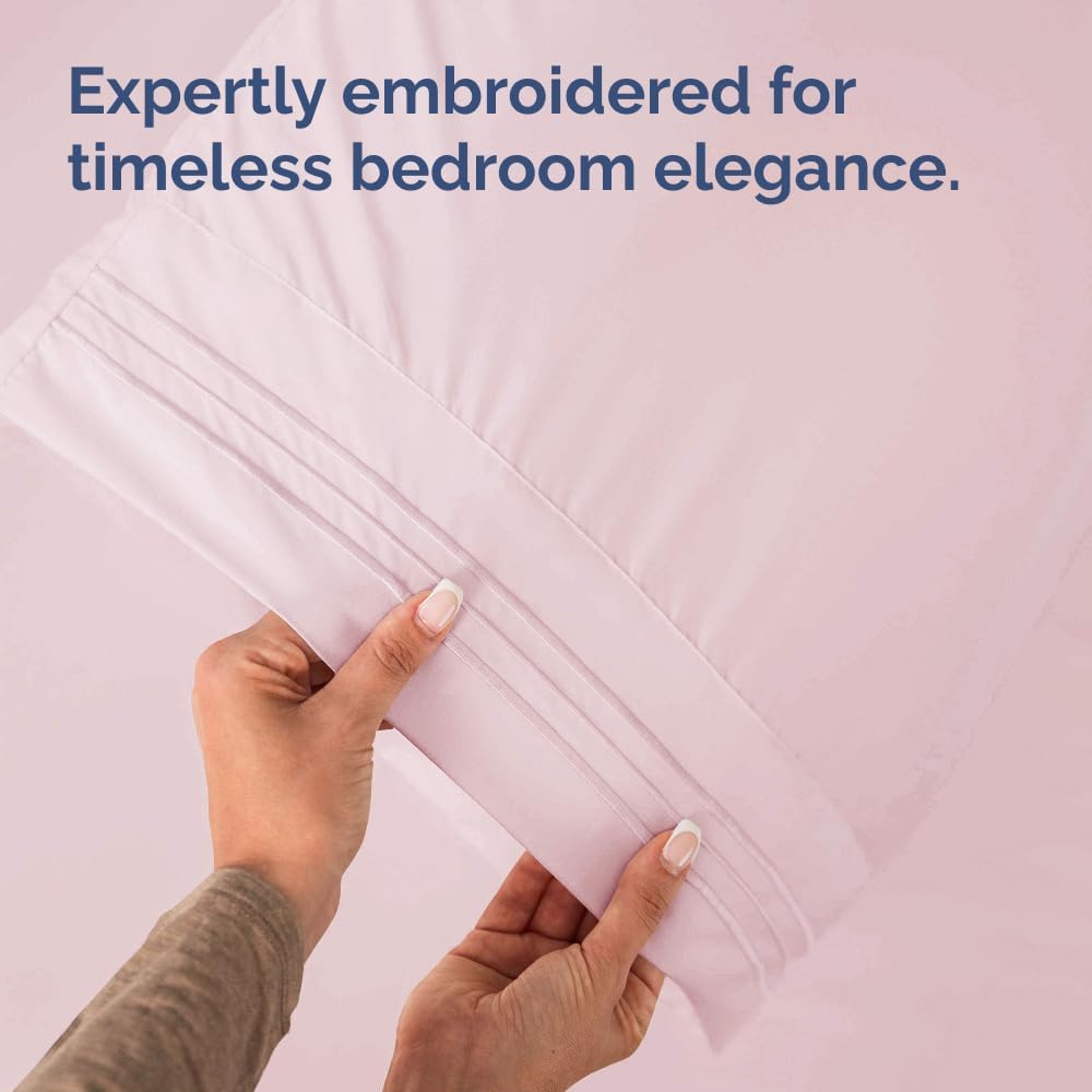 Skiennix Queen Pillow Cases Set of 2 | Ultra Soft Hotel Quality - Cozy, Wrinkle-Free Lavender Pink