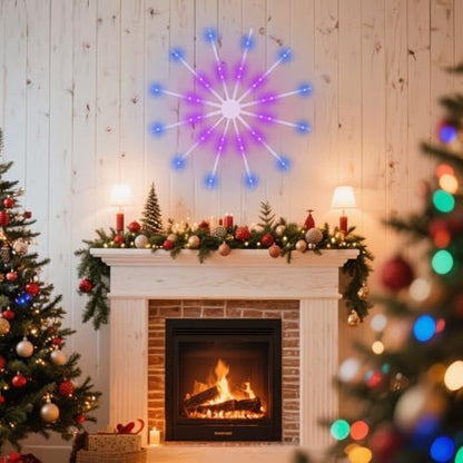 Color Changing Snowflake Window Lights - 24 Inch USB Holiday Decor