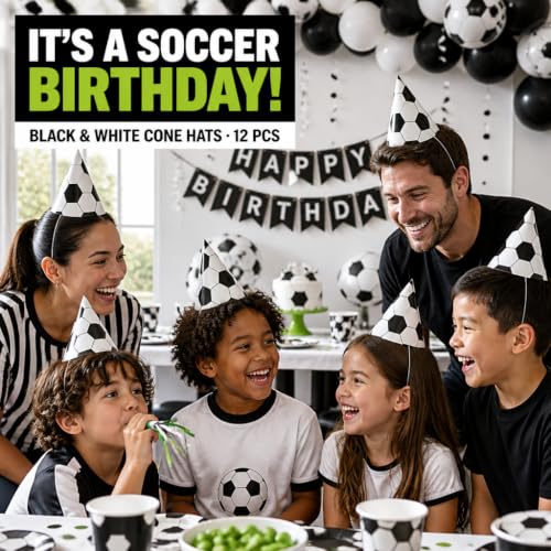 Soccer Party Hats for Birthday Celebration Supplies