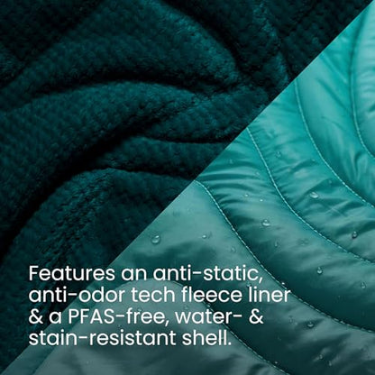 Rumpl Fleece Puffy Blanket for Indoor & Outdoor Use - Midnight Bloom, 52 x 75"