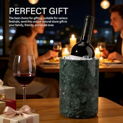 Marble Wine Bottle Chiller Bucket - Handcrafted Champagne Cooler for Parties D2204-BCS