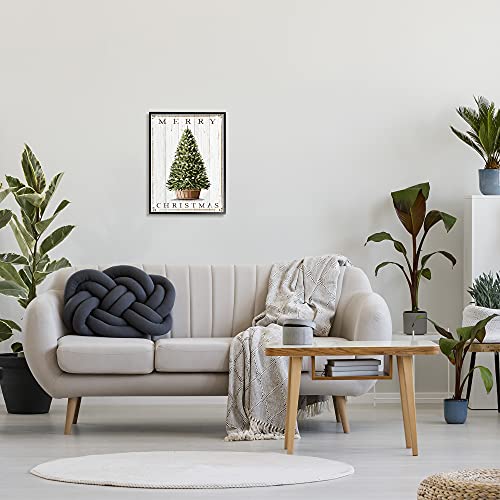 Christmas Country Tree Framed Giclee Art 16x20 Black MDF Box Frame - Merry Christmas Variation