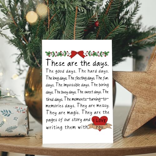 Poem Christmas Card for Men Women - Romantic Holiday Greeting Card, Love You Gift