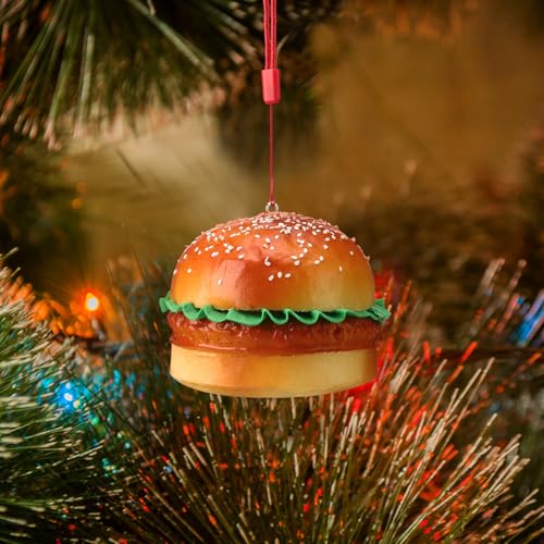Food Christmas Tree Ornaments Set - Hamburger Design, 3 Pack
