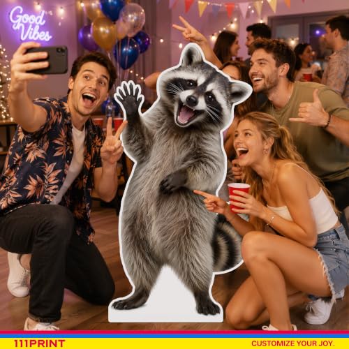 Funny Raccoon Life Size Cardboard Cutout Standee - 1FT Mini