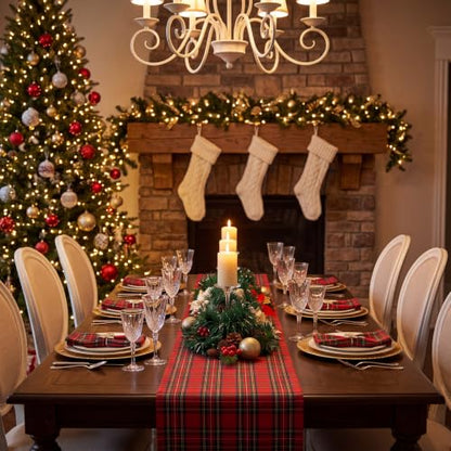 Christmas Table Centerpiece Kit - DIY Holiday Decor with Wine Glasses & Greens