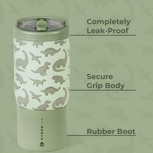 HydroJug Kids 14 Oz Stainless Steel Water Bottle - Insulated, Leakproof, BPA-Free | Durable Dinosaur Design