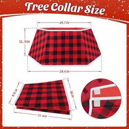 EverMerry Christmas Tree Collar - Foldable 26 Inch Red & Black Plaid Tree Stand Cover
