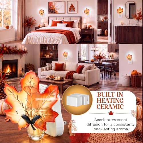 Wall Fragrance Plug with Nightlight - Maple Leaf Compatible with Bath & Body Works Refills