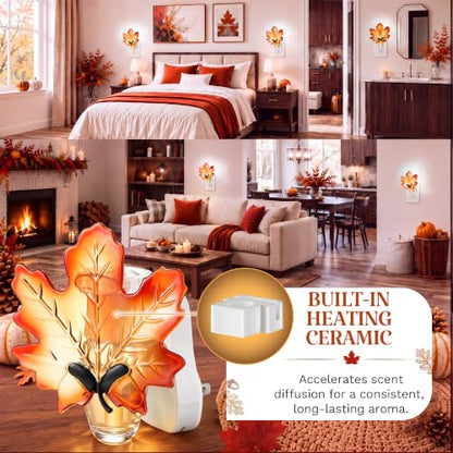 Wall Fragrance Plug with Nightlight - Maple Leaf Compatible with Bath & Body Works Refills