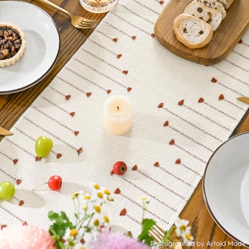 Caramel Boho Table Runner 12x120 Inch for Farmhouse Rustic Home Decor