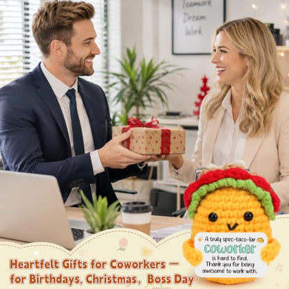 Coworker Appreciation Gift Crochet Taco with Thank You Card - Variation of THIS Listing
