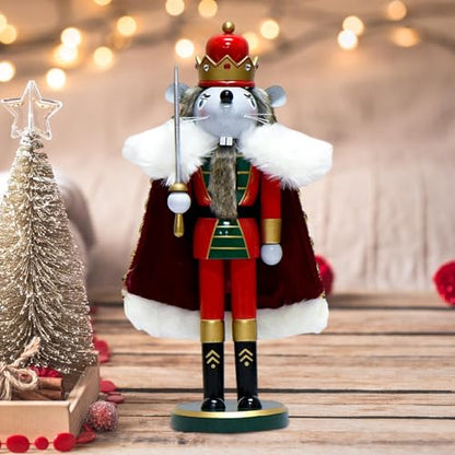 Wooden Nutcracker Figurine Mouse King Christmas Decor 36cm