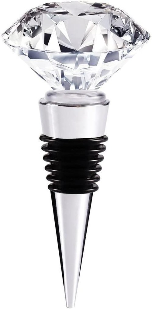 Decorative Crystal Wine and Beverage Bottle Stopper for Wine,Made of Zinc Alloy and Glass,Reusable Plug with Gift Box (1pcs Crystal)