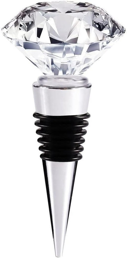 Decorative Crystal Wine and Beverage Bottle Stopper for Wine,Made of Zinc Alloy and Glass,Reusable Plug with Gift Box (1pcs Crystal)