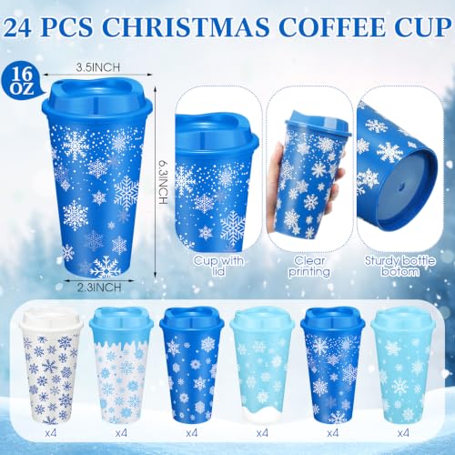 Snowflake Christmas Gift Set - 24 Snowflake Cups Pens Notebooks Party Favors