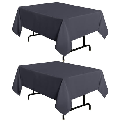 sancua 2 Pack Dark Grey Tablecloth 54 x 54 Inch, Stain and Wrinkle Resistant Square Table Cloth - Washable Polyester Table Cover for Dining Table, Buffet Parties and Camping