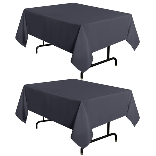 sancua 2 Pack Dark Grey Tablecloth 54 x 54 Inch, Stain and Wrinkle Resistant Square Table Cloth - Washable Polyester Table Cover for Dining Table, Buffet Parties and Camping