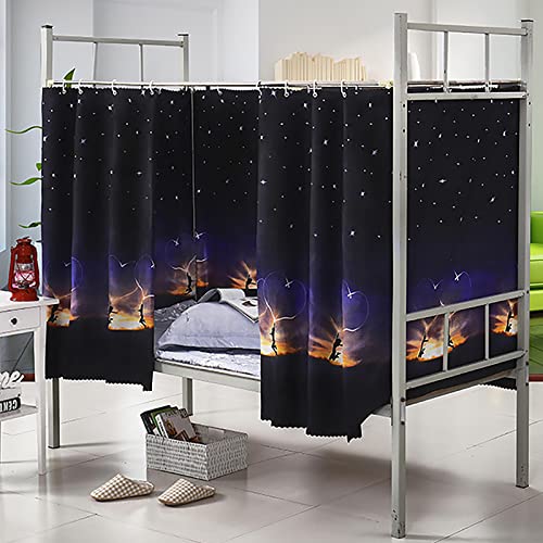 1 Piece Students Dormitory Bunk Bed Curtains Single Bed Tent Curtain Privacy Shading Blackout Breathable Dustproof Bed Canopy for College School