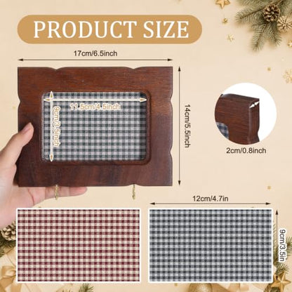 Walnut Wood Picture Frame with Key Hooks Wall Mount Set of 2