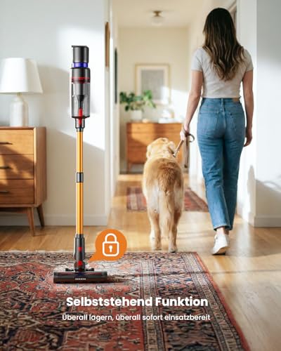 Cordless Vacuum Cleaner 600W 50KPA 70Min Runtime Self-Standing Stick Pet Hair Carpet Hard Floor