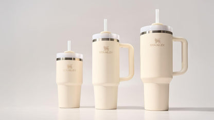 STANLEY Quencher H2.0 Tumbler - 40 oz Insulated Stainless Steel Cup with Straw | BPA-Free | Cream