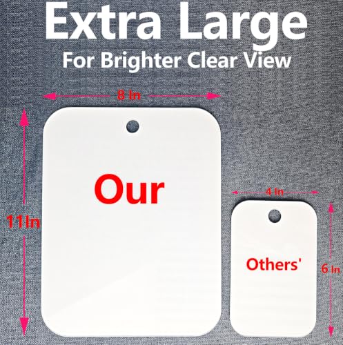 Grey Shatterproof Fogless Shower Mirror for Shaving - 11x8 Inch Wall Mount with Holder