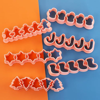 Mini Halloween Ghost Cookie Cutters Set - 6 Styles, 1 Inch Plastic Biscuit Molds for Cookies and Treats Christmas