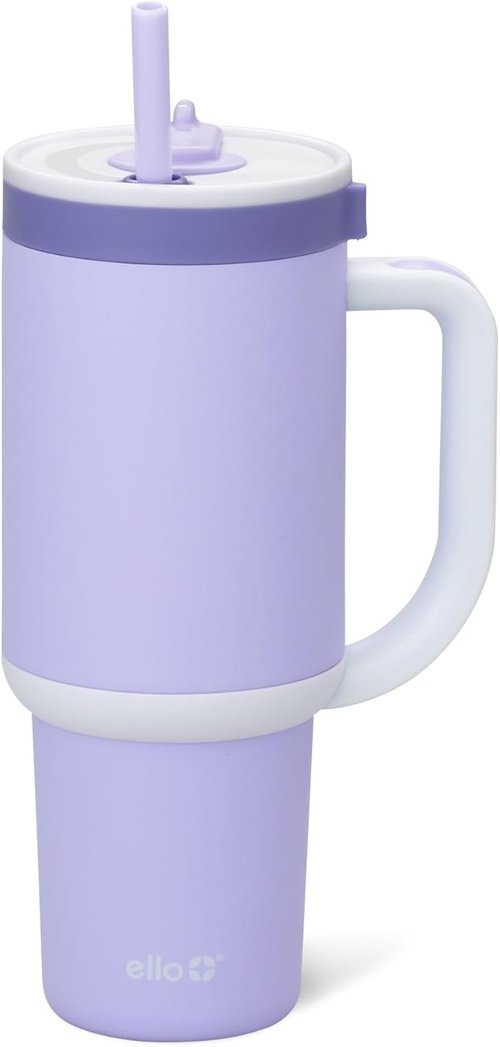 Ello Oasis 30 oz Tumbler - Insulated Stainless Steel Cup with Handle & Straw | 24-Hour Cold Retention, Twilight