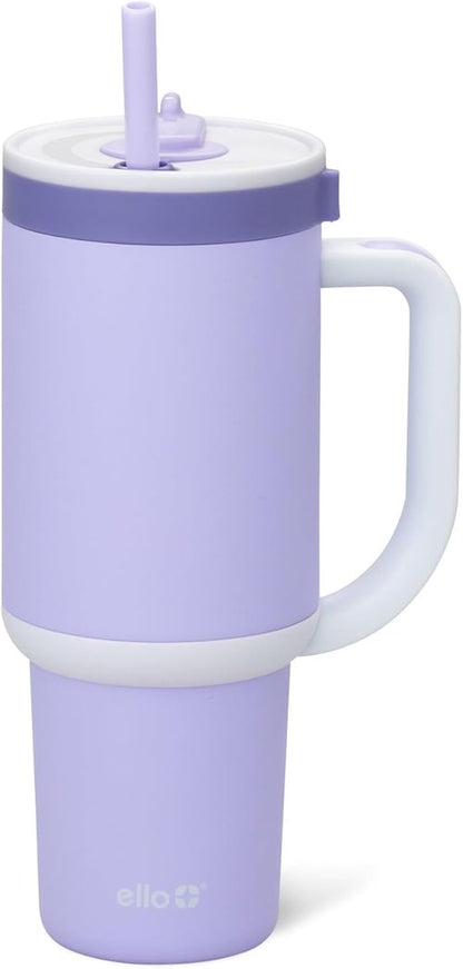 Ello Oasis 30 oz Tumbler - Insulated Stainless Steel Cup with Handle & Straw | 24-Hour Cold Retention, Twilight