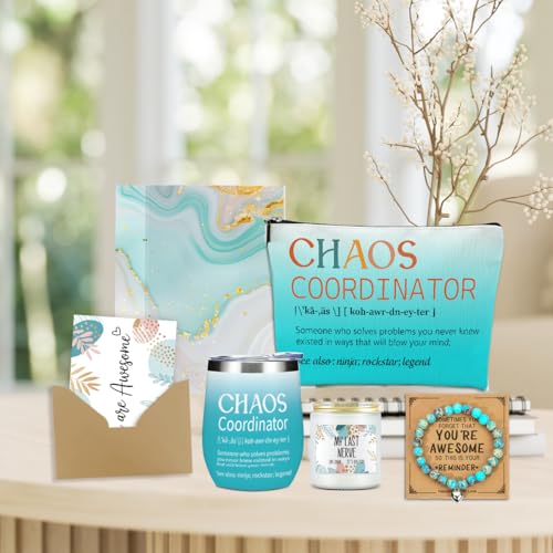 Chaos Coordinator Gift Set for Women - Appreciation Gift Basket with Tumbler, Jewelry, and Accessories - Variation: ChaosCoordinator
