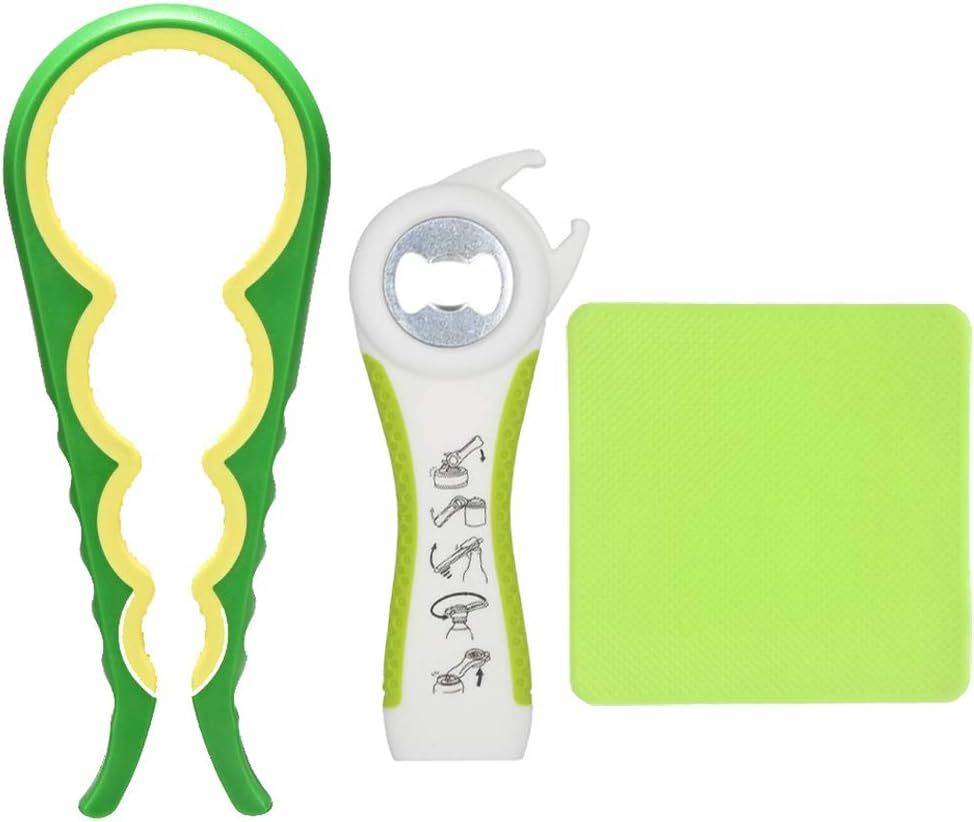 Otstar Jar Opener | Easy Grip Bottle Opener with Silicone Gripper for Seniors & Arthritis - Green