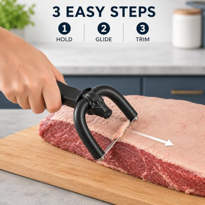 Handheld Fat Trimmer for Beef & Pork with Stainless Steel Blade - 1PCS